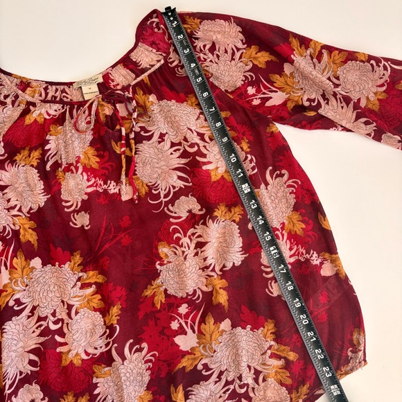 Lucky Brand Red and Pink Floral Blouse - Picture 13 of 15